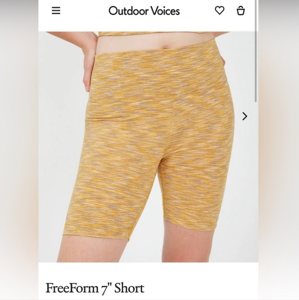 Outdoor voices freeform 7" bike short yellow large